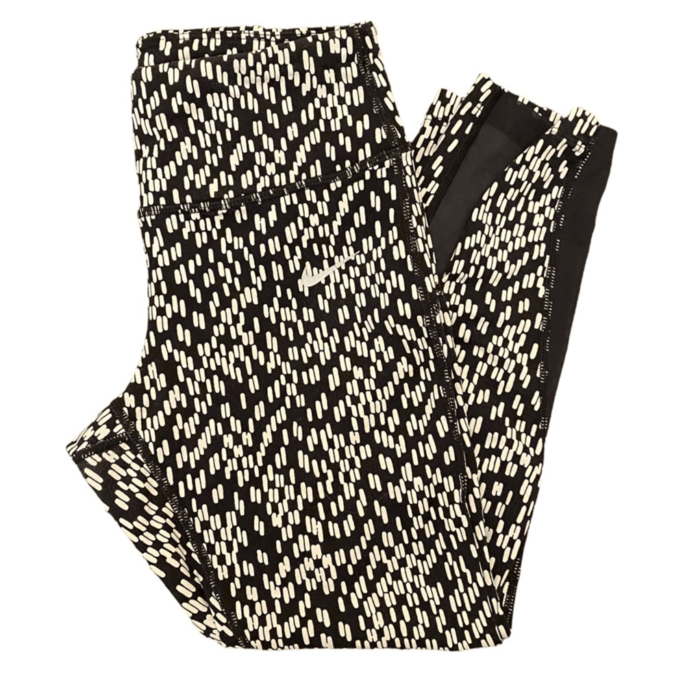 Nike Epic Lux Running Crops Black and White Design Mesh Detail XS